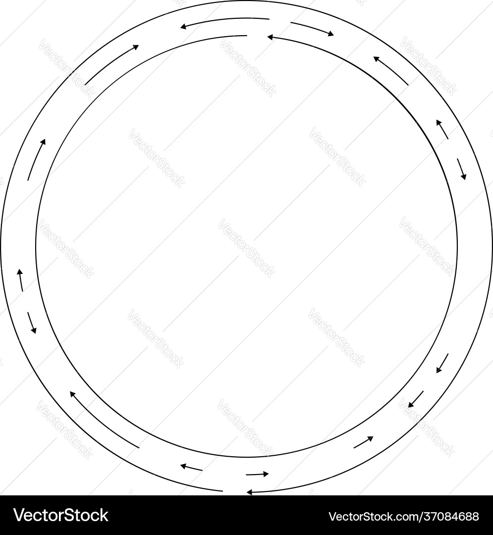 Circular concentric arrows in opposite direction Circular concentric arrows in opposite direction vector image