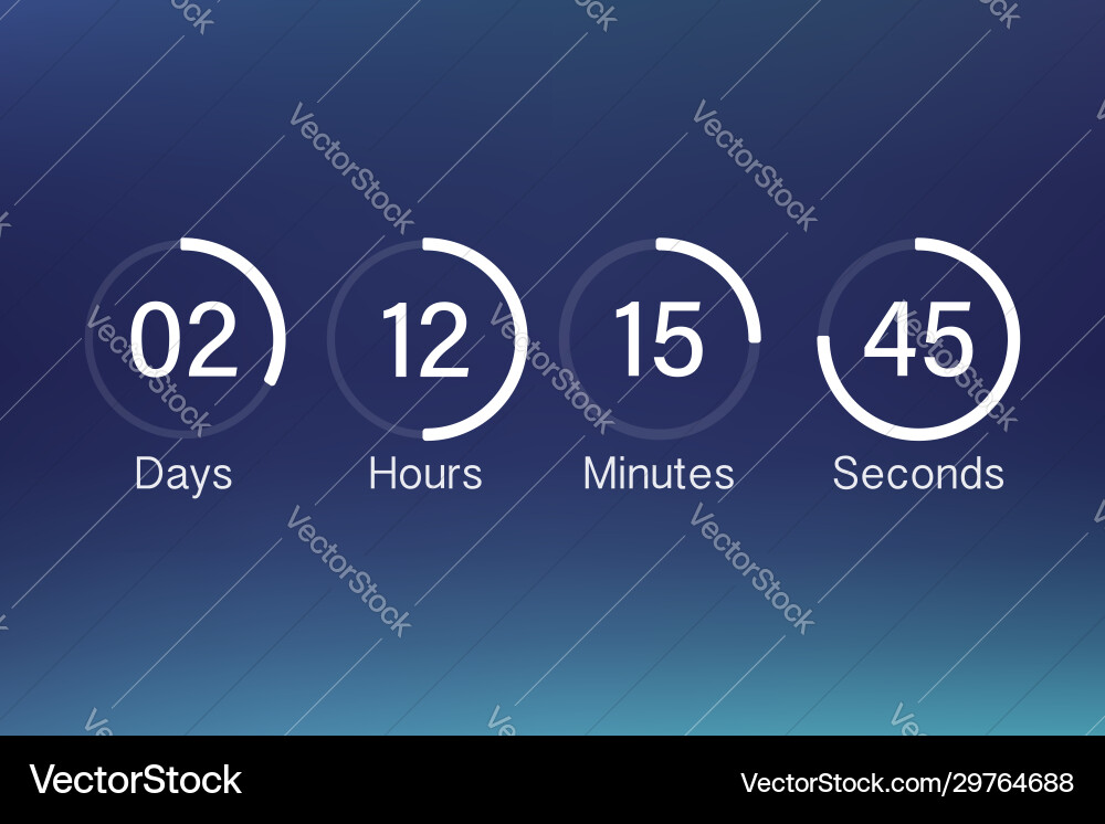 Countdown Taktzähler Timer ui app digital Countdown Taktzähler Timer ui app digital Vektorbild