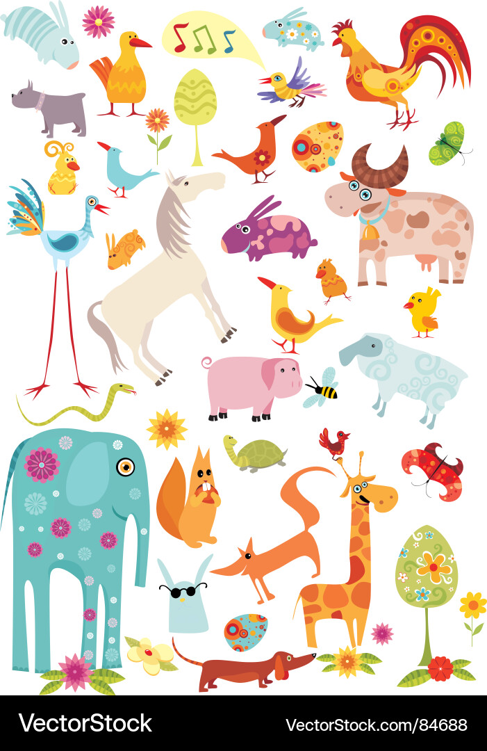 Cute Cartoon Animals vector image