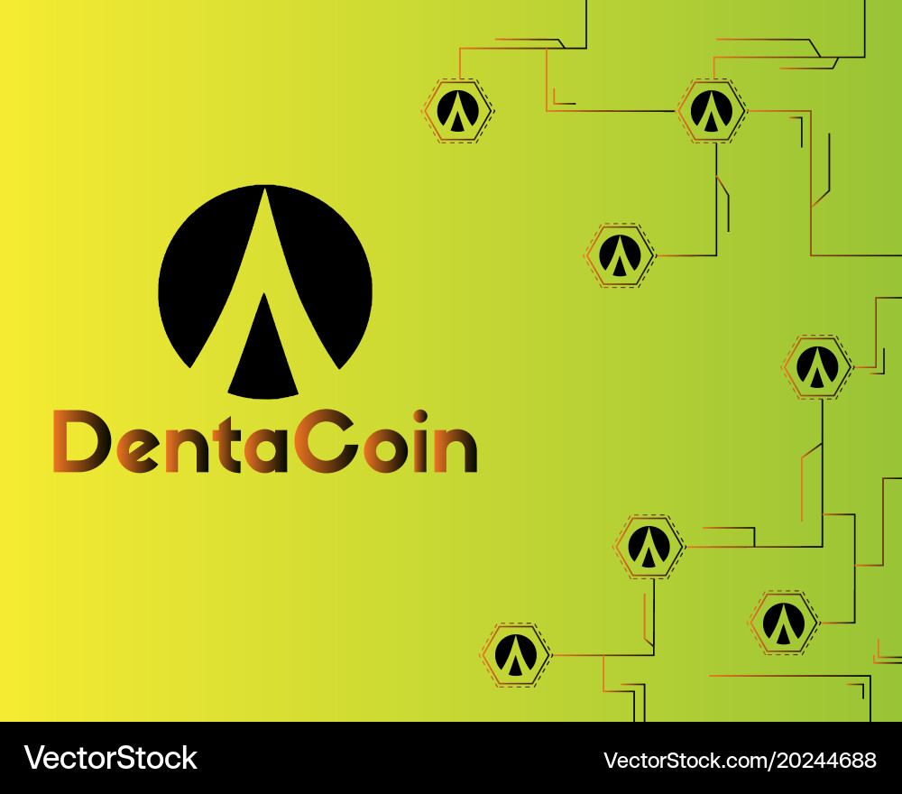 Dentacoin blockchain circuit network style Vector Image