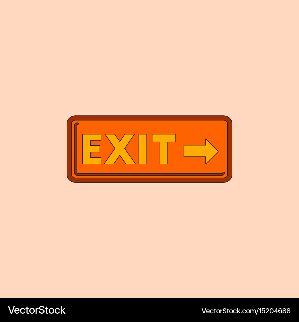Exit way sign in flat style vector image