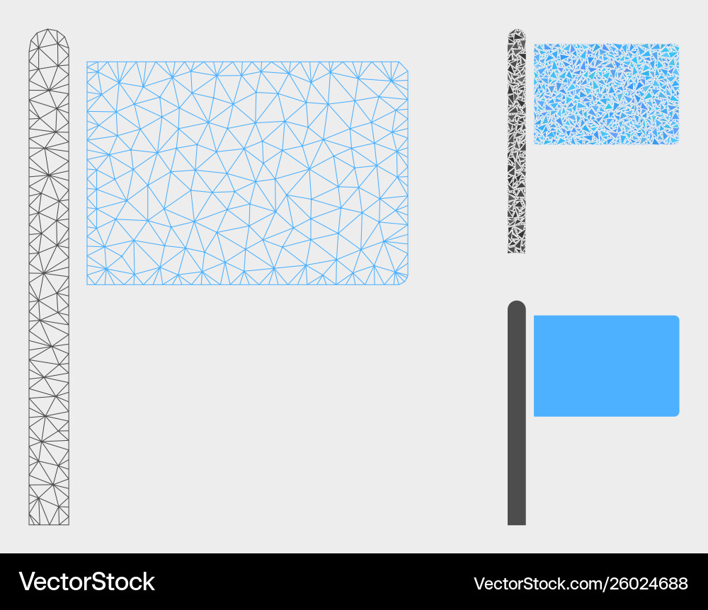 Flag pointer mesh wire frame model Flag pointer mesh wire frame model vector image