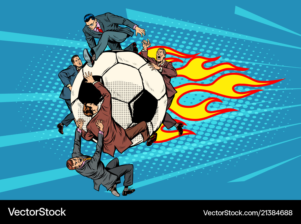 Football is flying like a meteor competition Football is flying like a meteor competition vector image