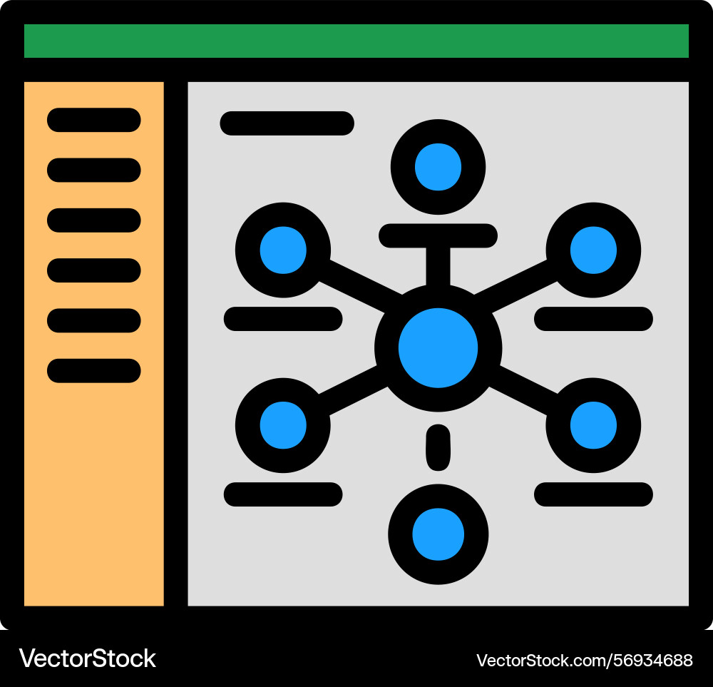 Graph line filled style icon design Vector Image
