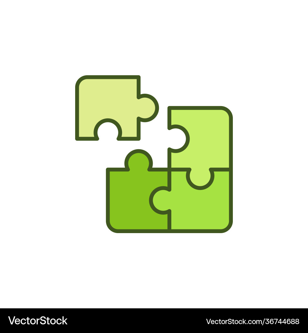 Green Puzzle Piece Icon Vector Image