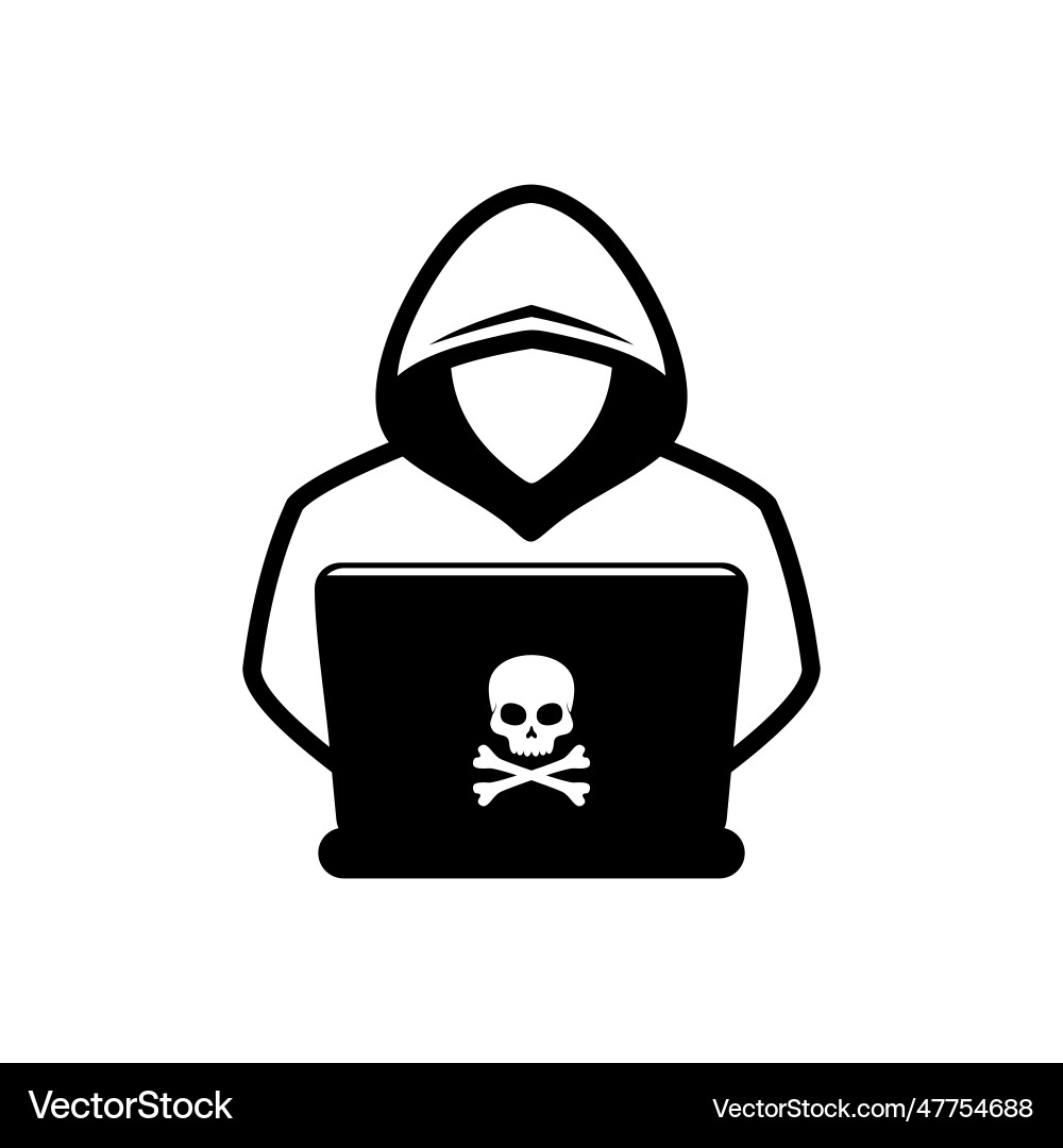 Hacker flat style icon Hacker flat style icon vector image