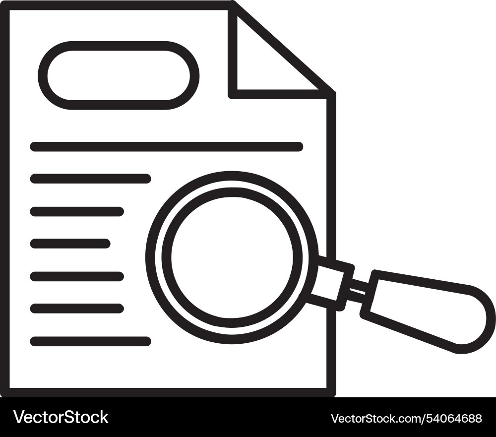 Paper search line icon design Vector Image