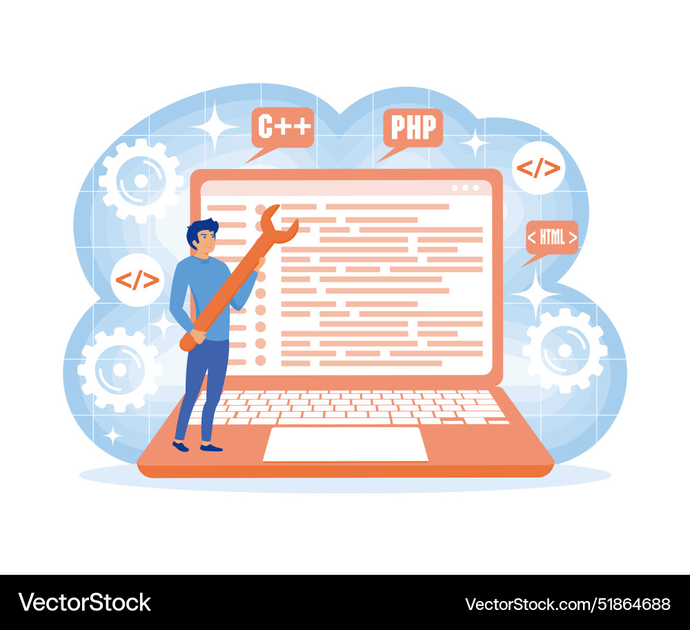 Programmiersprachen für Webentwicklung Programmiersprachen für Webentwicklung vektorbild