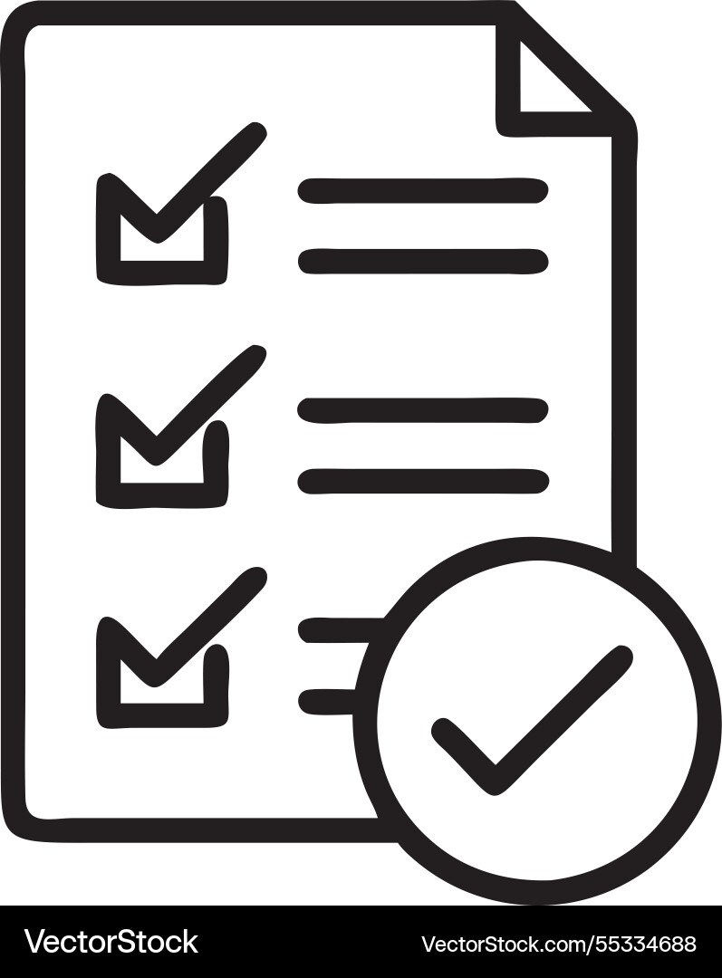Quality control involves checklist steps Vector Image