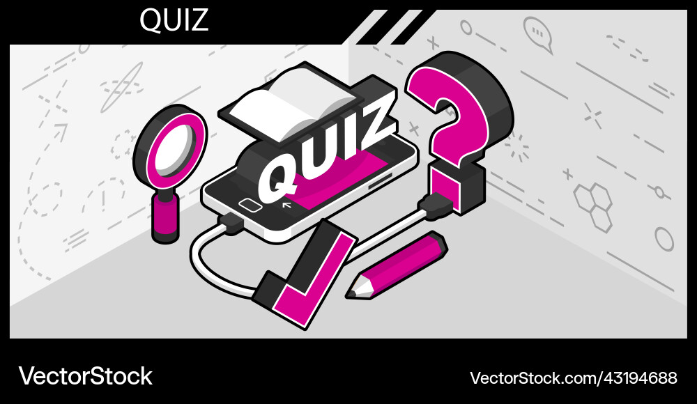 Quiz isometric design icon web 3d colorful Quiz isometric design icon web 3d colorful vector image