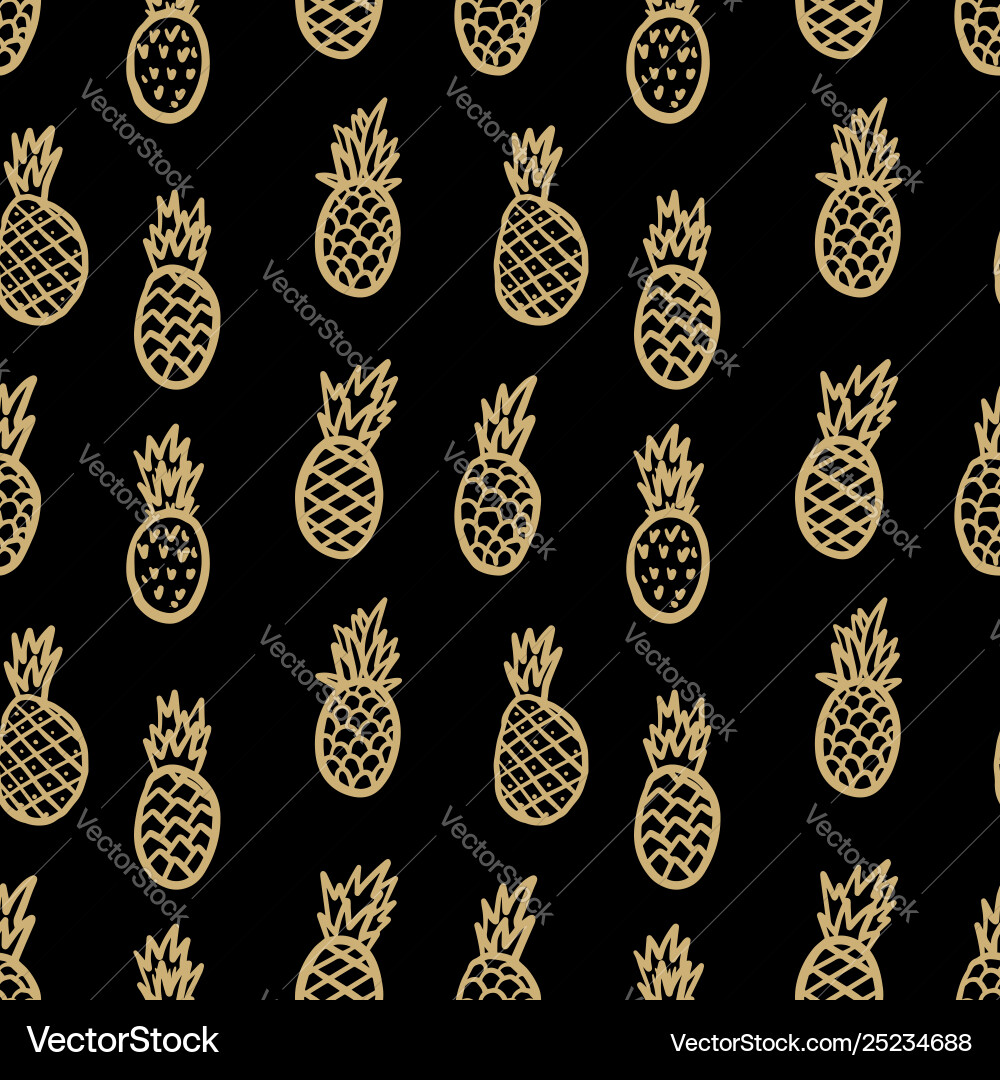 Seamless pattern with pineapples design element vector image