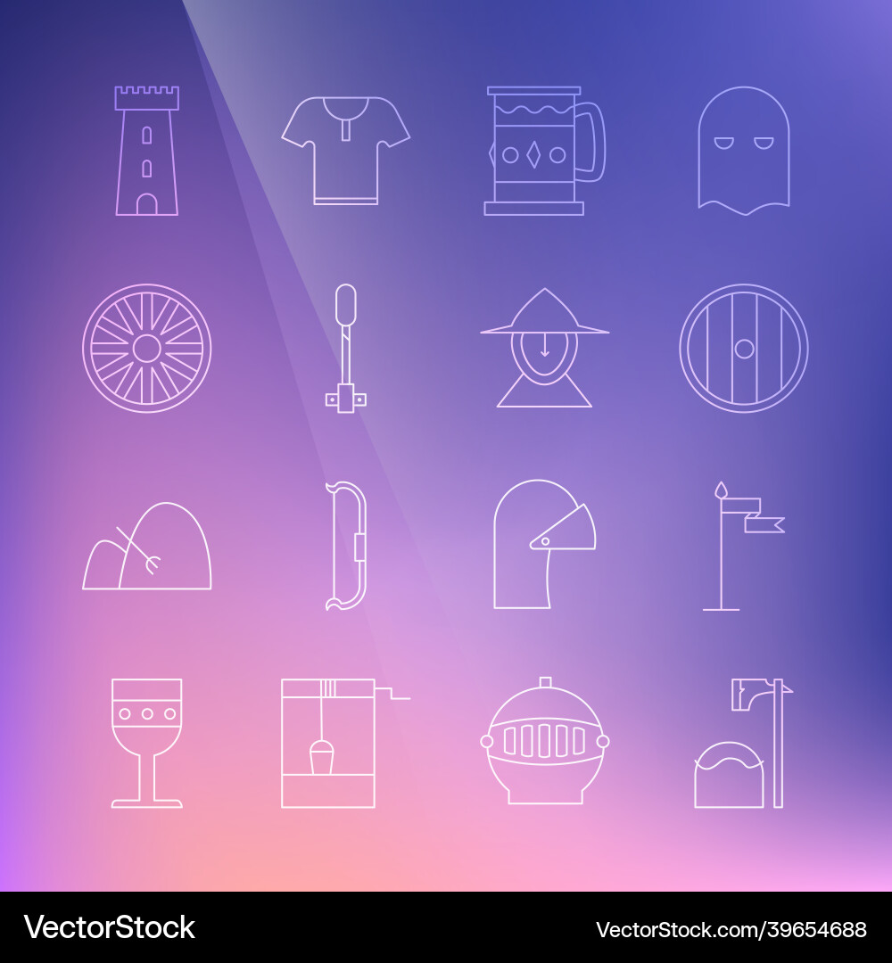 Set line executioner axe in tree block medieval Set line executioner axe in tree block medieval Vector Image
