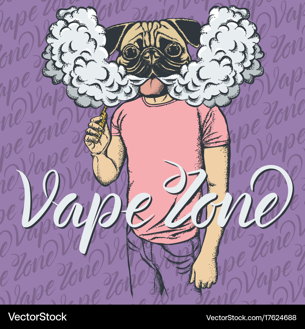 vape concept Smoking Dog Vape Concept – Royalty-Free Vector