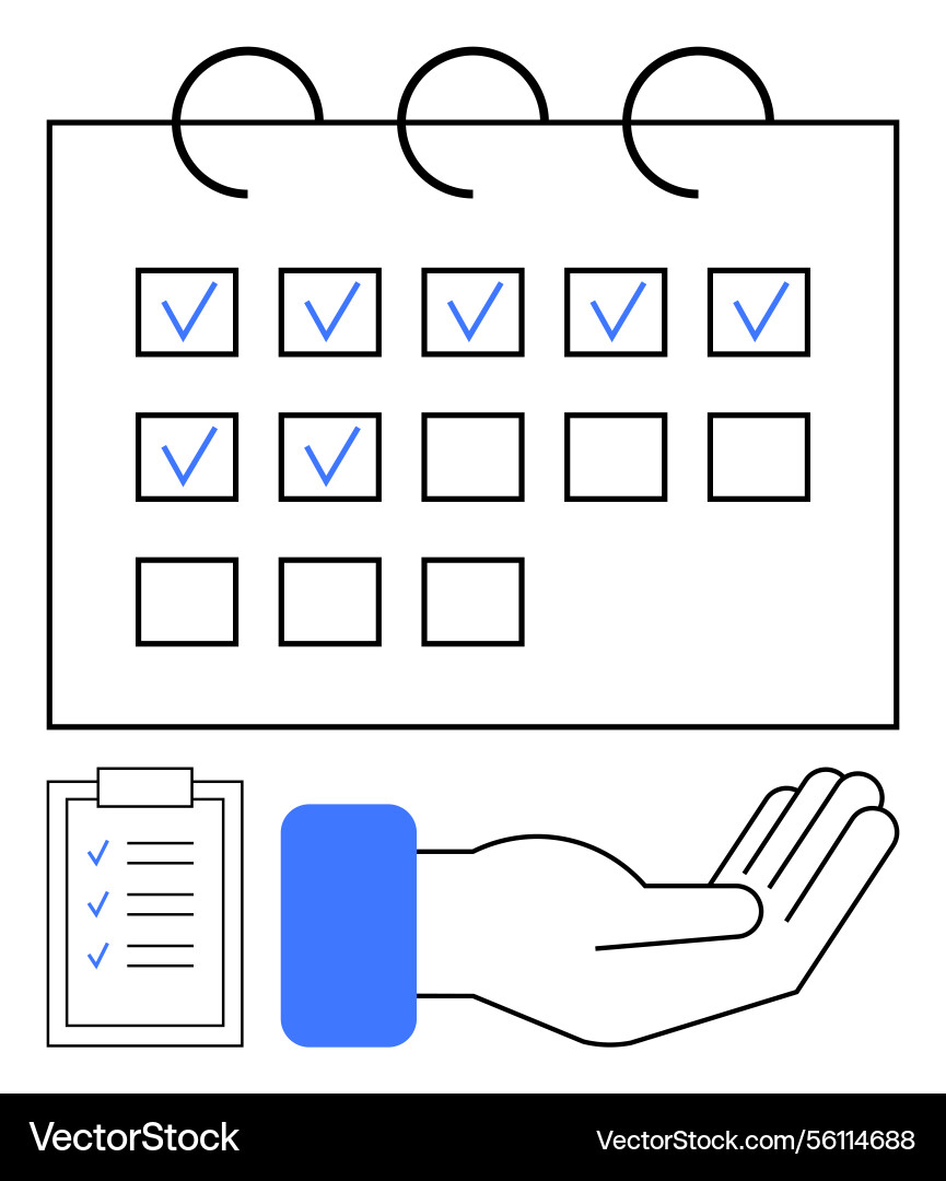Task management and scheduling concept Task management and scheduling concept vector image