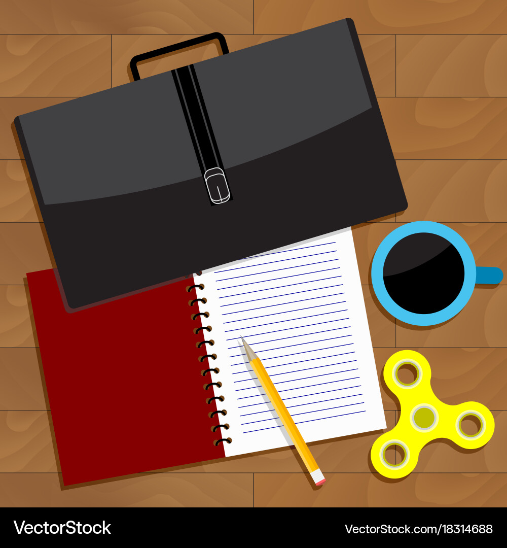 Work business top view Vector Image