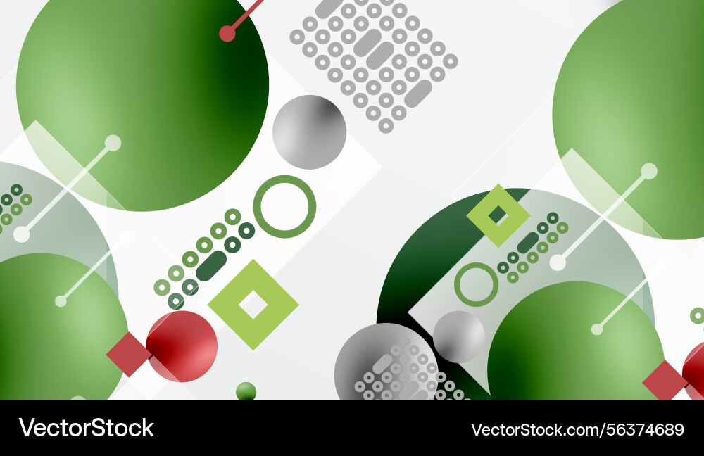 Abstract geometric pattern circles squares lines Vector Image