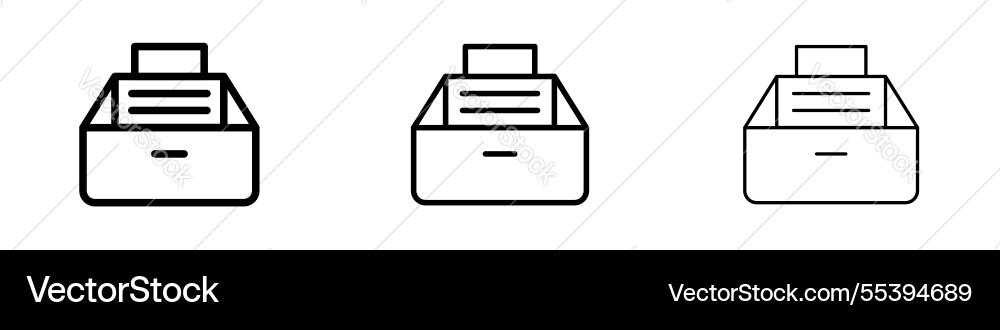 Archive icons in three different stroke lines Archive icons in three different stroke lines Vector Image
