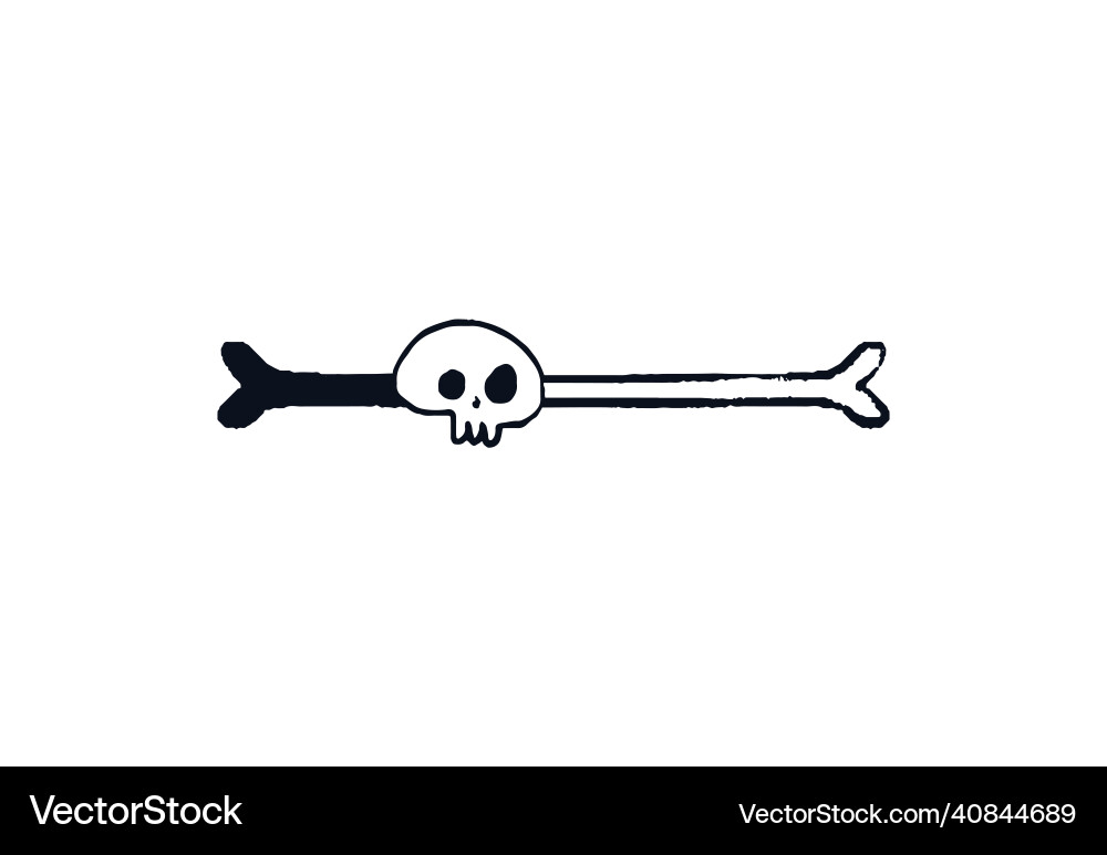 Bone and skull loading bar doodle progress Bone and skull loading bar doodle progress vector image