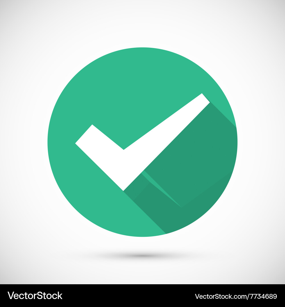 Checkmark Icon - Flat Style Royalty Free Vector Image