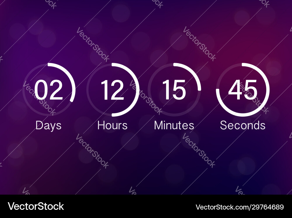 Countdown Taktzähler Timer ui app digital Countdown Taktzähler Timer ui app digital Vektorbild