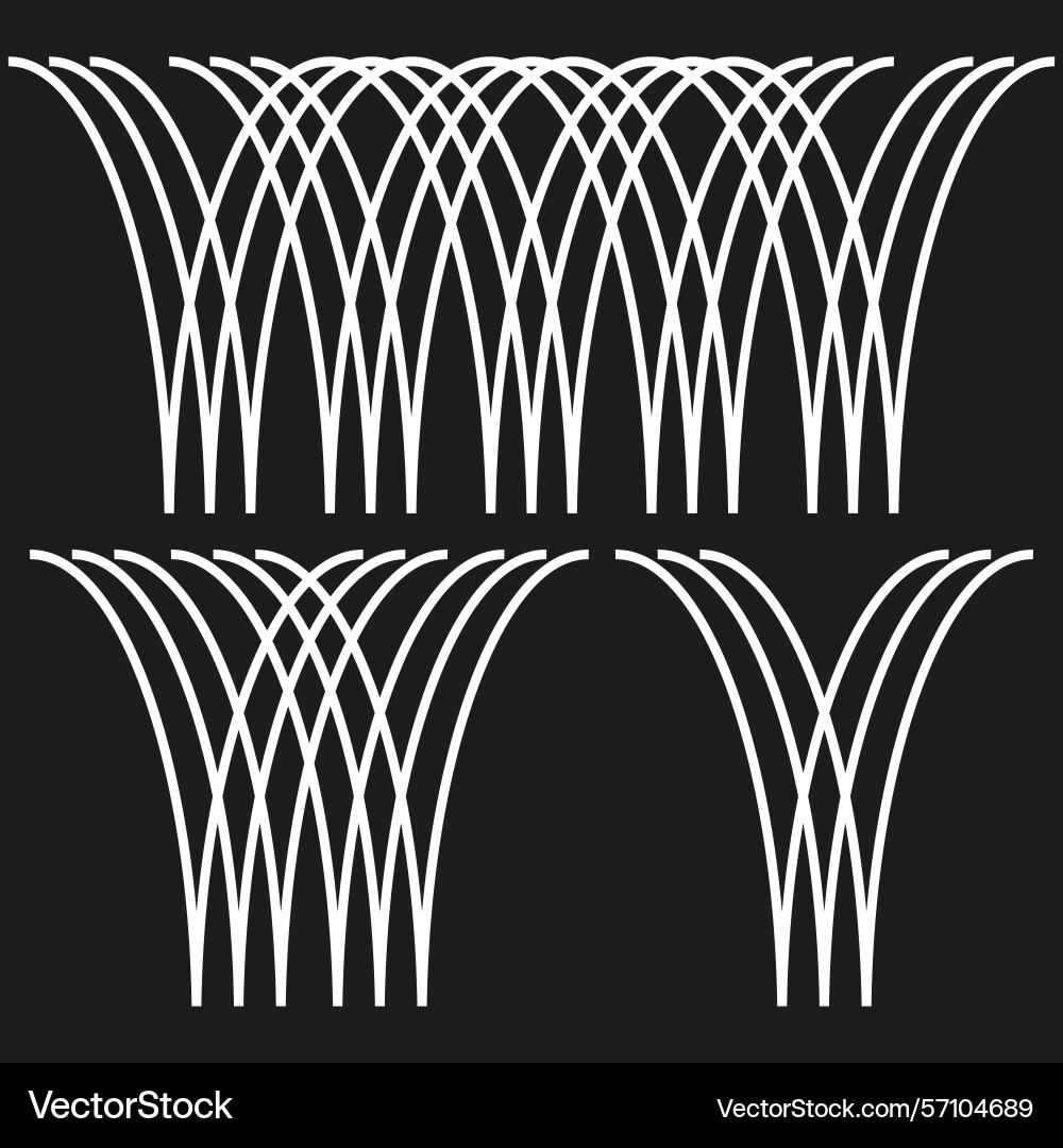 Curved arc lines white stream structure abstract vector image