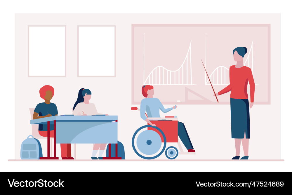 Disable student in class Disable student in class Vector Image