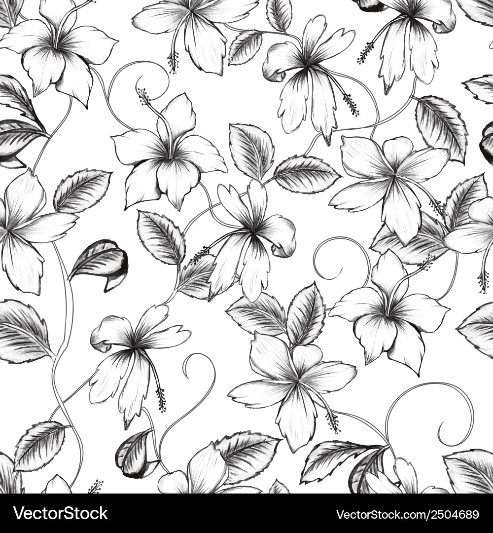 Elegant Floral Wallpaper Pattern Vector Image