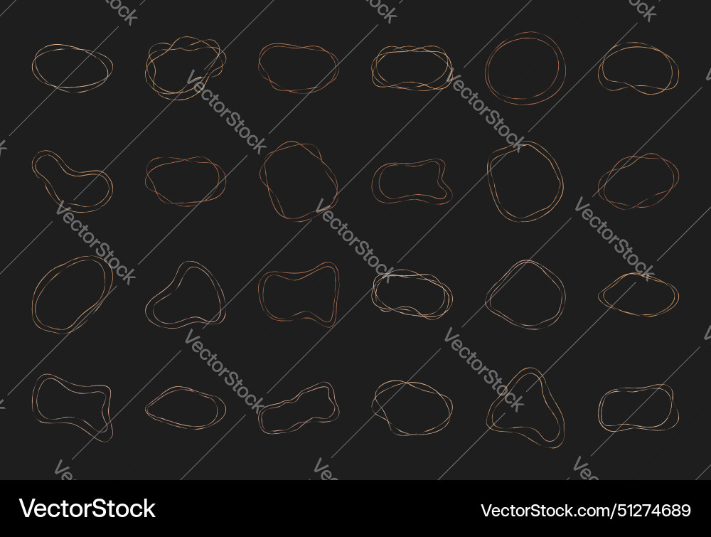Flat geometric random circle line form collection Flat geometric random circle line form collection vector image