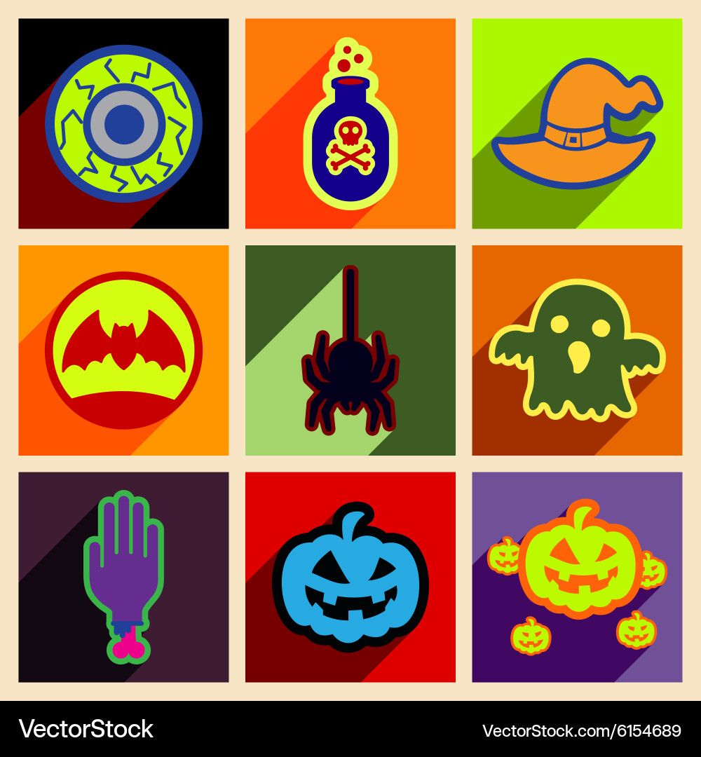 Flat with shadow concept and mobile application Vector Image