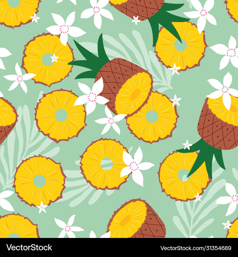 Fruit seamless pattern pineapple Royalty Free Vector Image