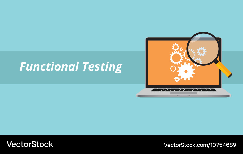Functional testing with notebook or laptop Vector Image