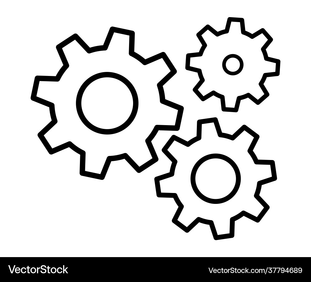 Gears icon settings for mobile applications web Gears icon settings for mobile applications web vector image