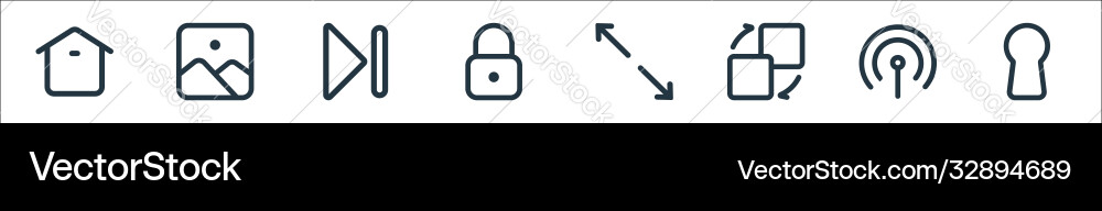 Interface line icons linear set quality Interface line icons linear set quality vector image