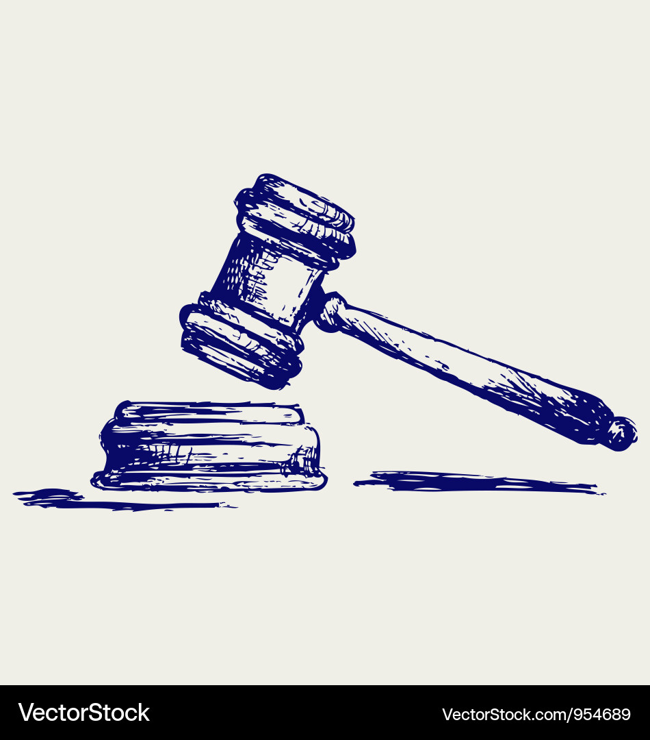 Judge's Gavel Sketch vector image