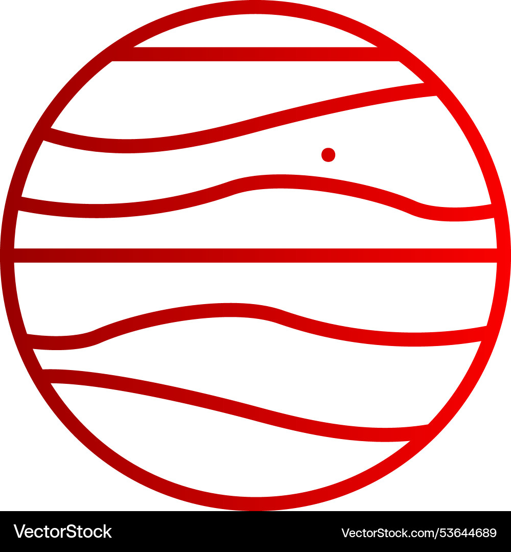 Jupiter line gradient icon Vector Image