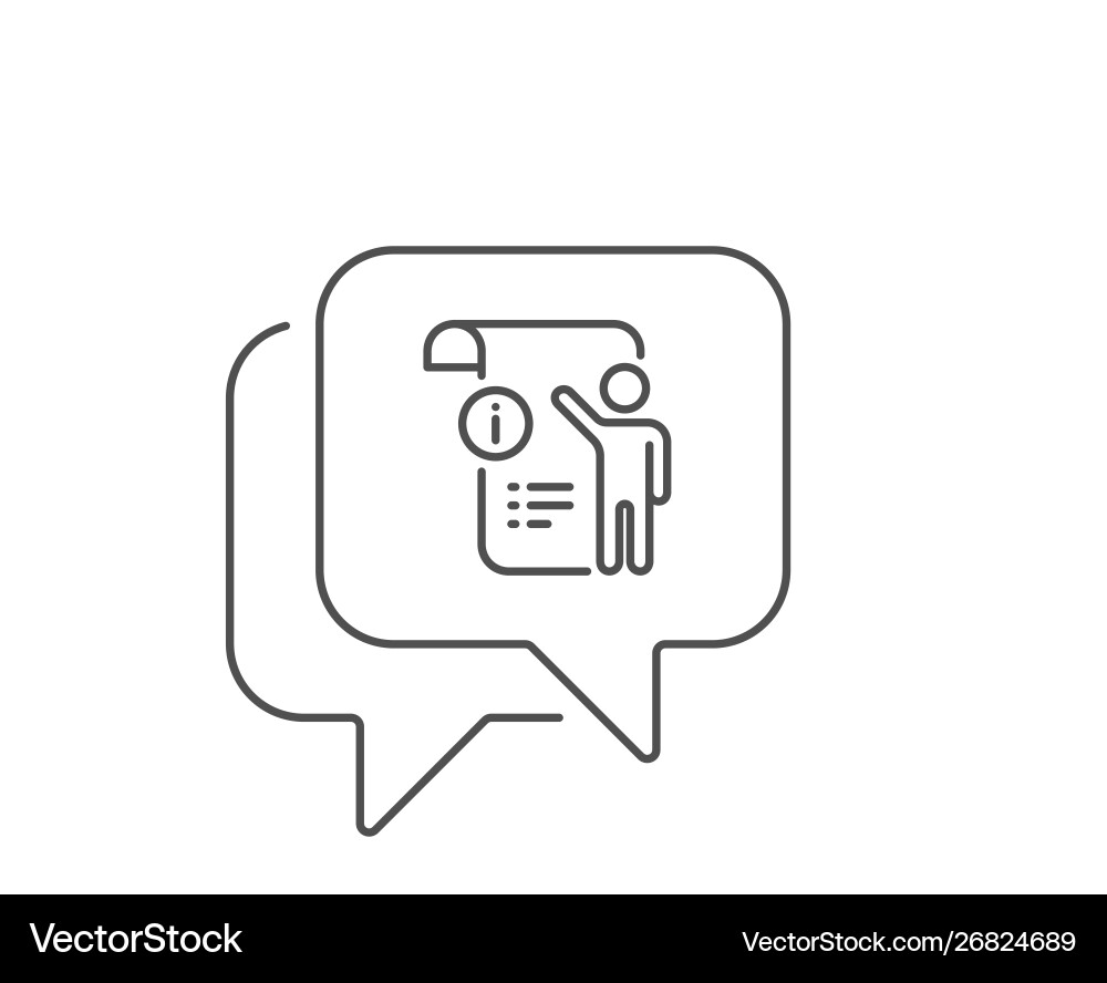 Manual doc line icon technical instruction sign Vector Image