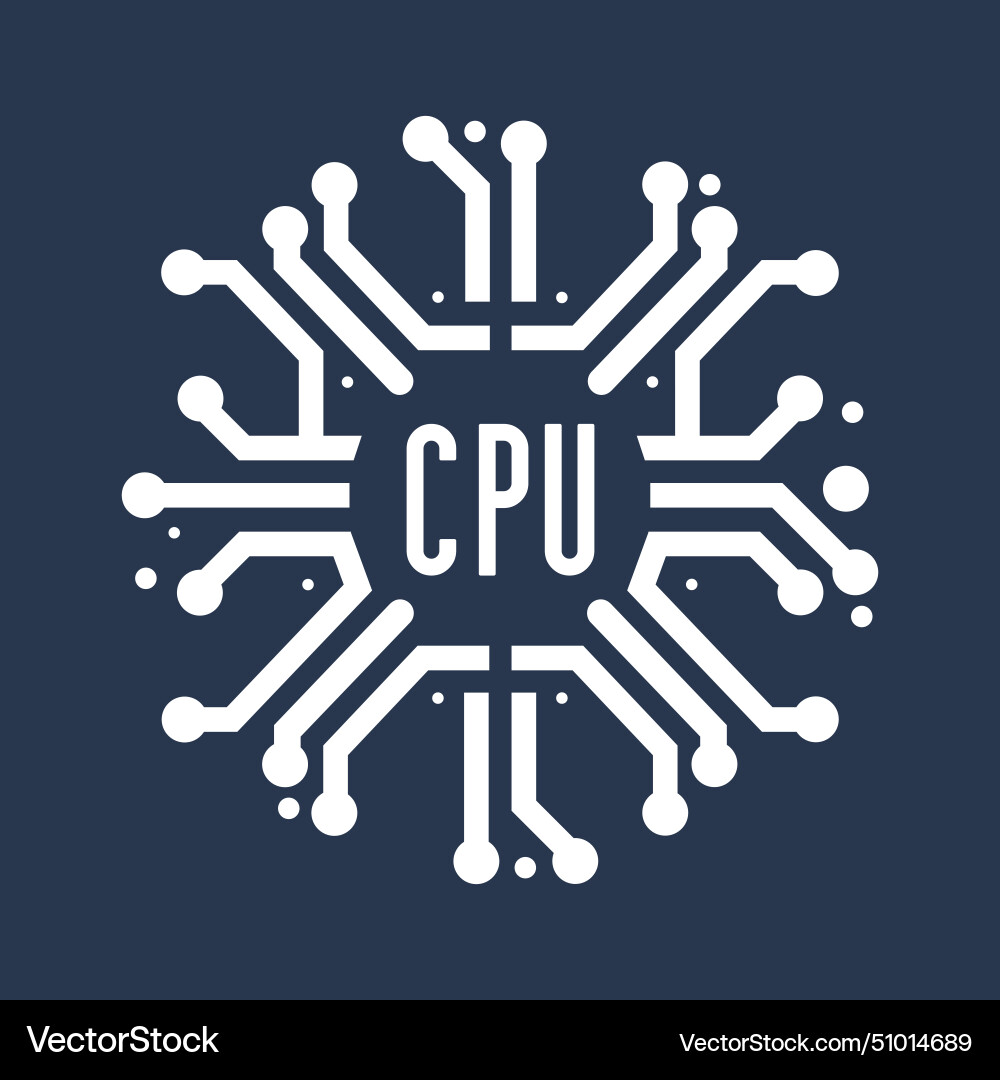 Microchip logo icon cpu central processing unit Microchip logo icon cpu central processing unit vector image