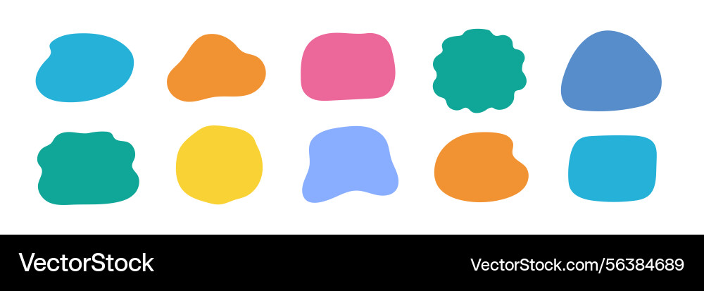 Organic shape liquid form set round blob Organic shape liquid form set round blob vector image