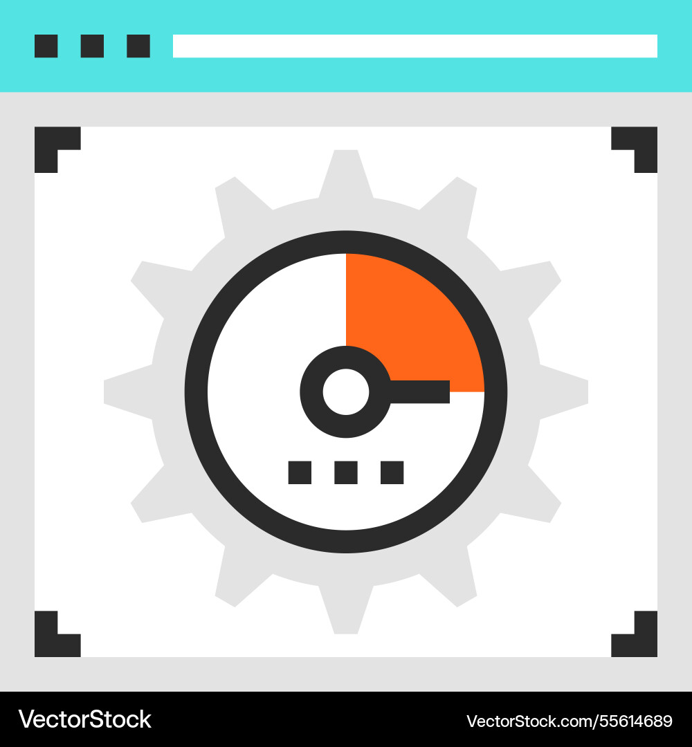 Performance flat line web icon concept vector image