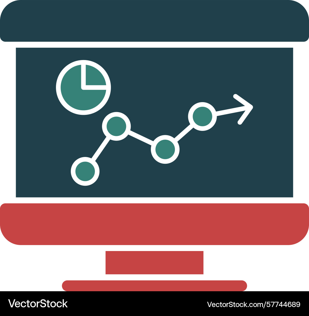 Presentation graph glyph multi color icon Vector Image