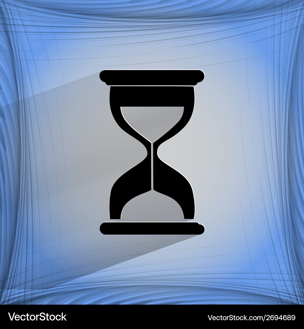 Sand clock glass timer flat modern web button vector image