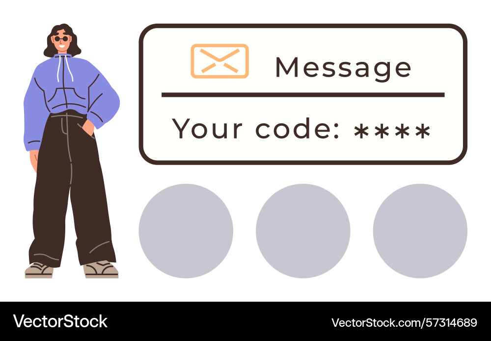 Secure login concept featuring verification code Secure login concept featuring verification code vector image