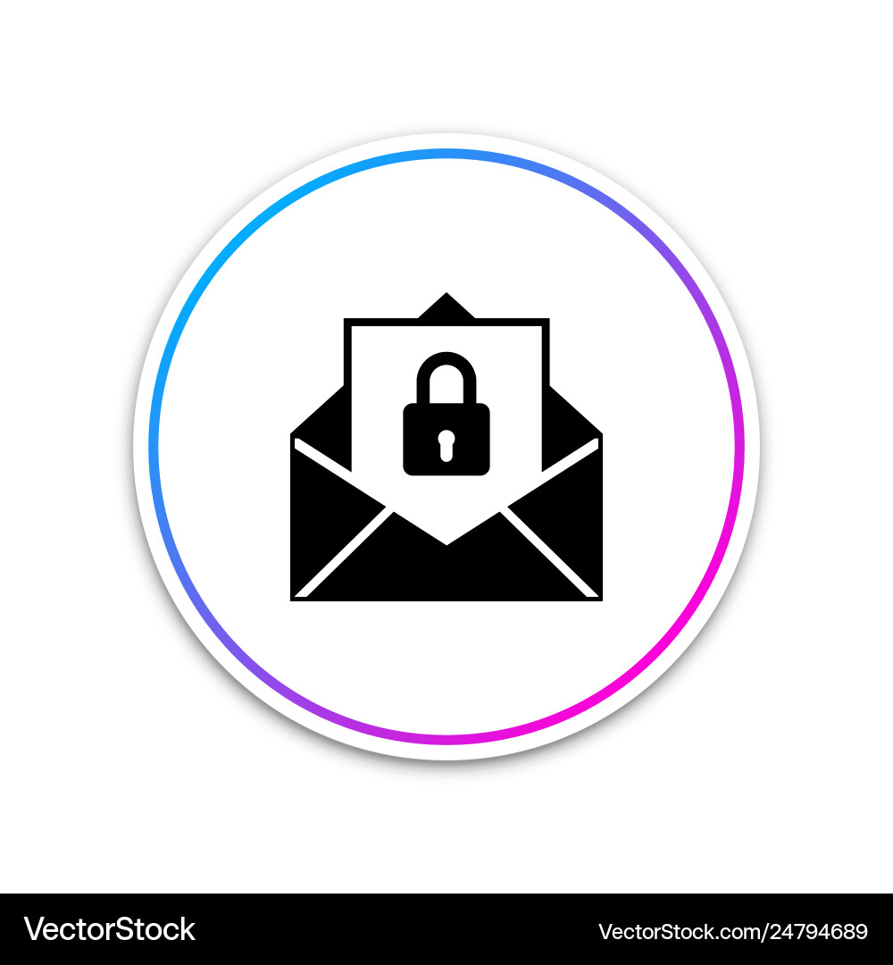 Secure mail icon isolated on white background Secure mail icon isolated on white background vector image