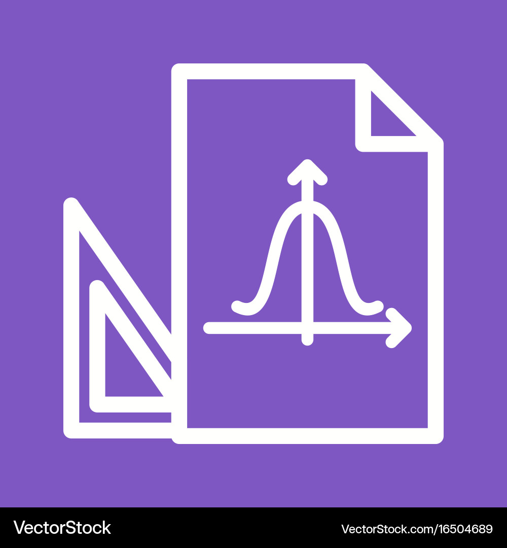 Set square and graph vector image