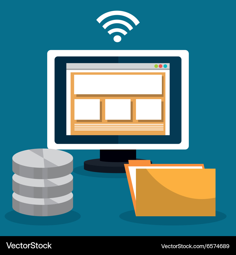 Web housting and technology design Vector Image