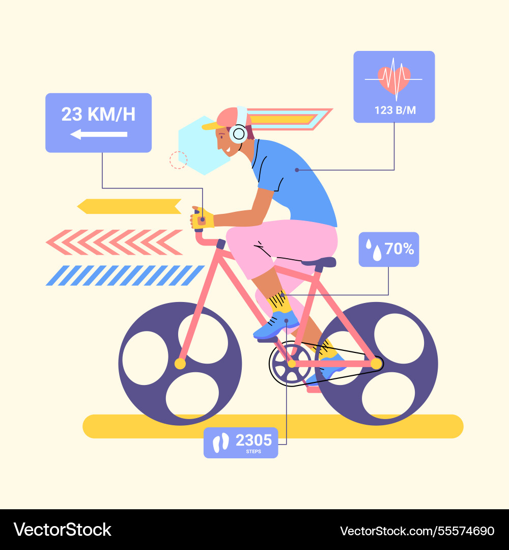 Cartoon color character and wearable tech fashion Cartoon color character and wearable tech fashion vector image