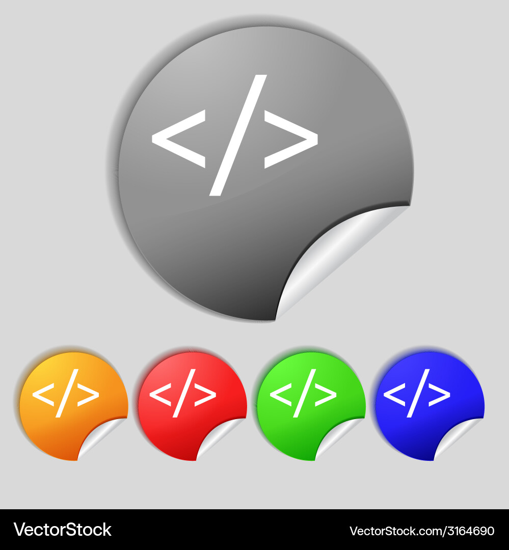 Code sign icon programming language symbol set vector image