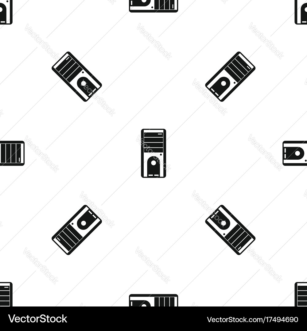 Computer system unit pattern seamless black vector image