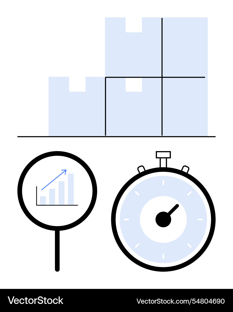 Efficient inventory management with data analysis Efficient inventory management with data analysis vector image