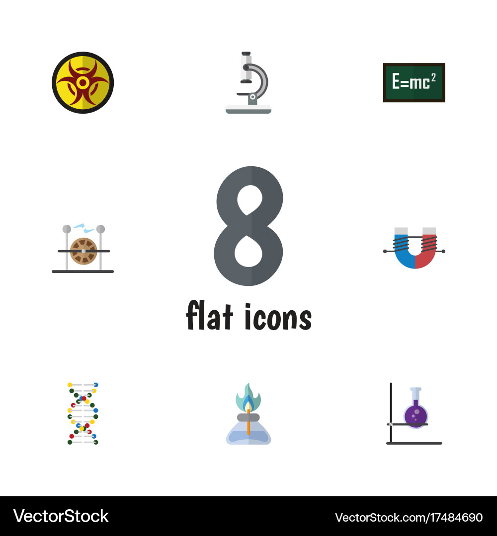 Flat icon science set of theory relativity Vector Image